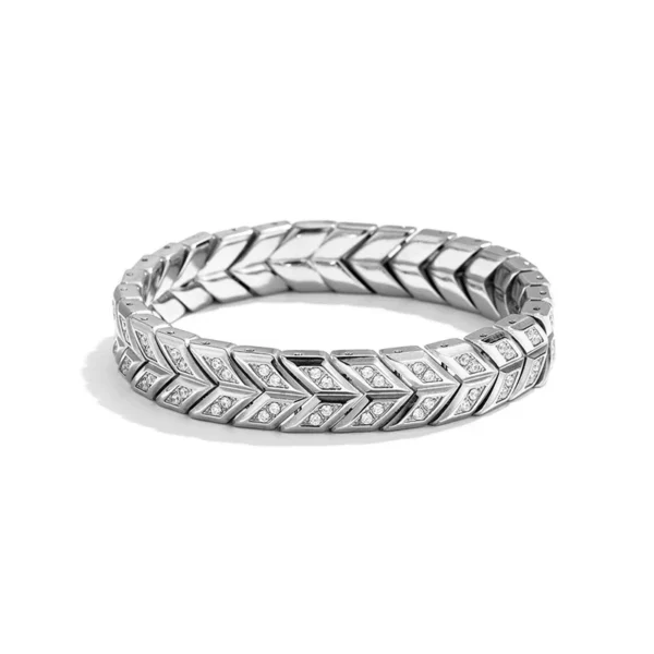 Cuban Chain Bracelet with Pavé Links