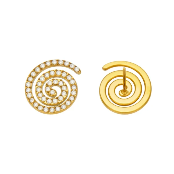 Spiral Pavé CZ Stud Earrings