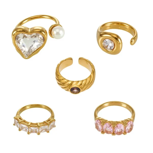 Heart, Oval & Crystal Ring Designs