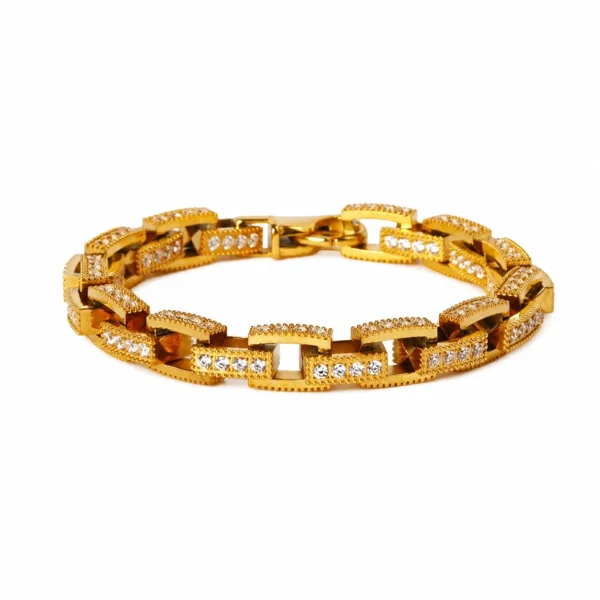 CZ Rectangle Link Chain Bracelet
