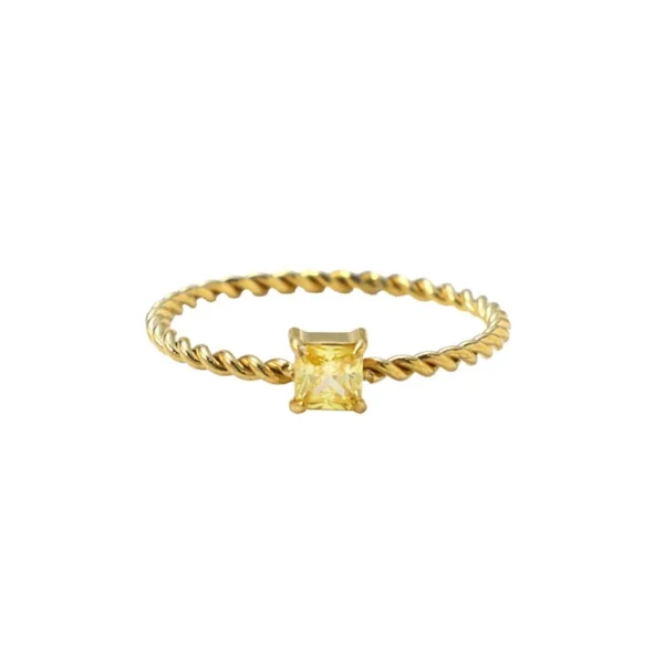 Ring Twisted Band Princess CZ