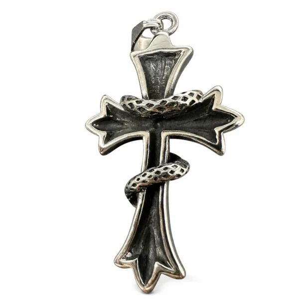 Gothic Snake Cross Pendant
