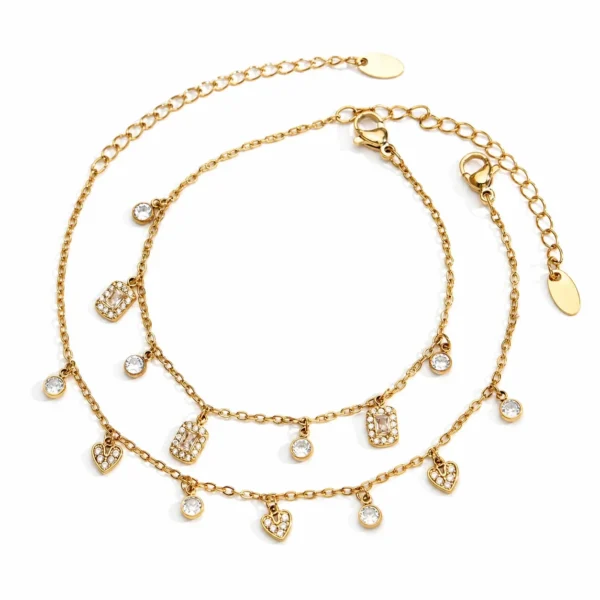 Square CZ Heart Jewellery — Choose Your Piece