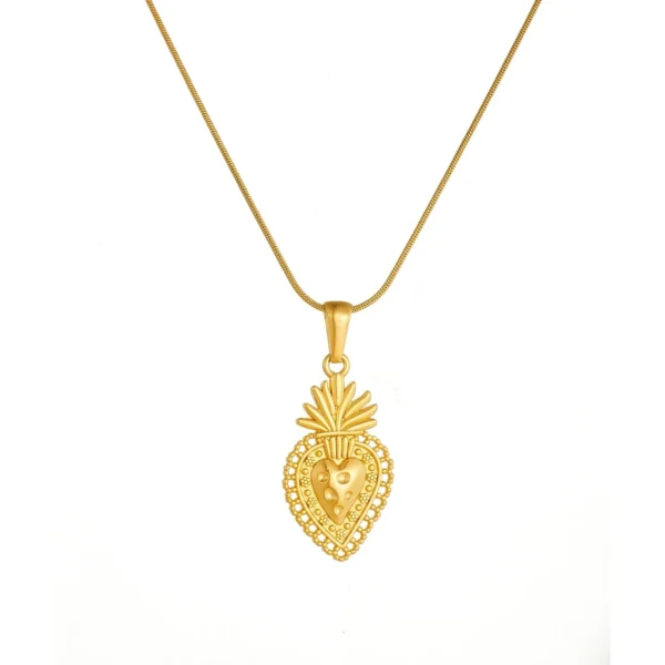 Pendant Necklace Strawberry Heart Snake Chain