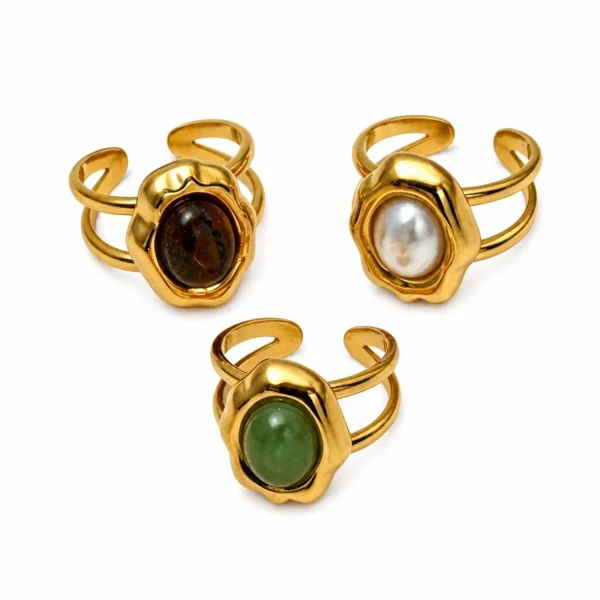 Oval Cabochon Adjustable Ring