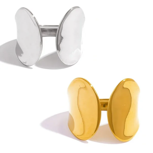 Open Ring with Oval End Caps