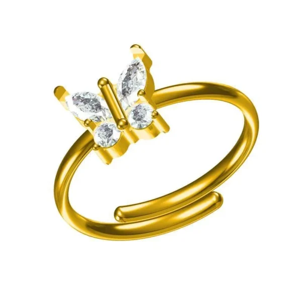 Butterfly Open Ring with Marquise CZ