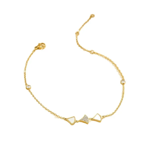 Heart Motif Anklet with Fine Link Chain