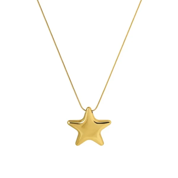 Star Pendant Necklace with Snake Chain