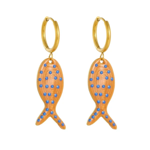 Colourful Fish Drop Earrings