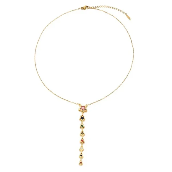 Star Necklace with Cascading Crystals