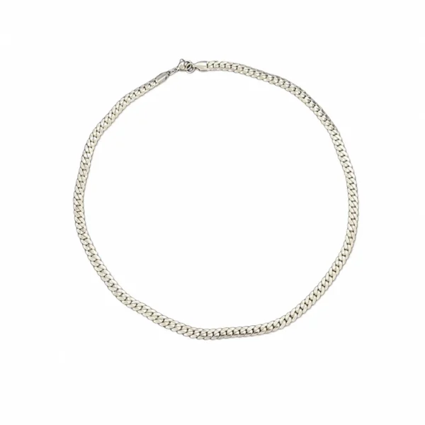 Polished Embossed Cuban Chain Necklace