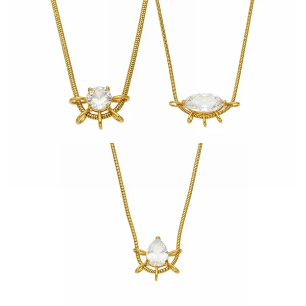Sunburst CZ Snake Necklace