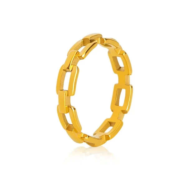 Architectural Link Band Ring