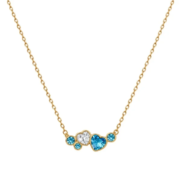 Two-Heart Bezel-Set CZ Necklace