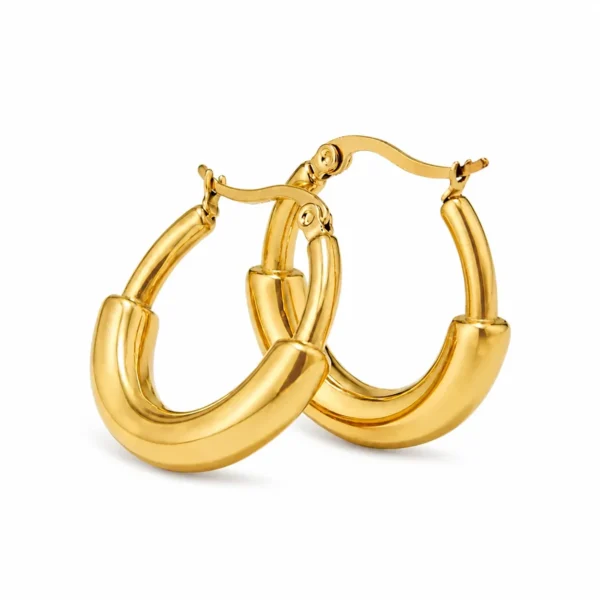 Wide Dome Hoop Earrings