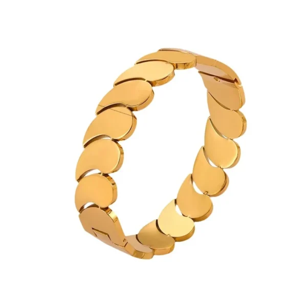 Overlapping Teardrop Links Bangle