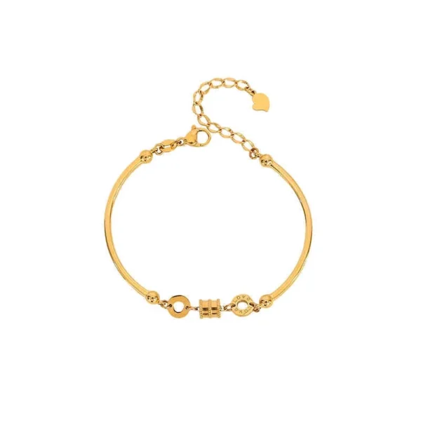 Lock Bangle Bracelet with Infinity Link