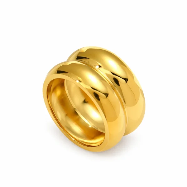 Wide Dome Band Ring with Rounded Profile