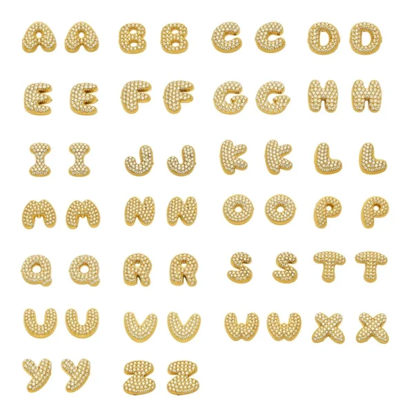 Bubble Letter Pavé CZ Stud Earrings