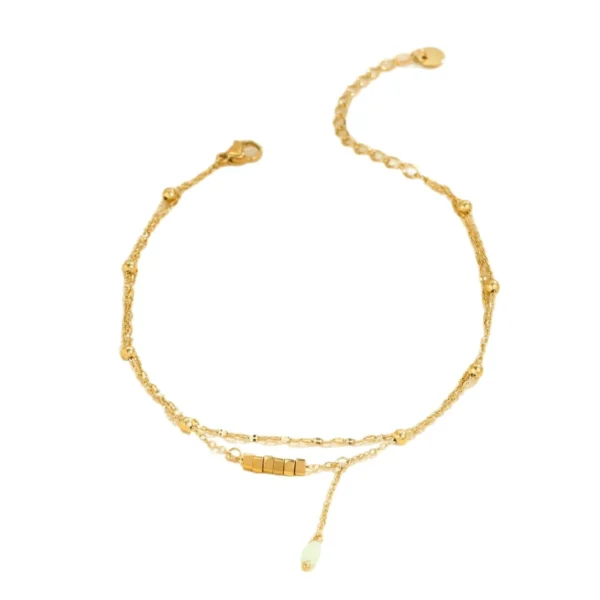 Colorful Beads & Geometric Charms Anklet