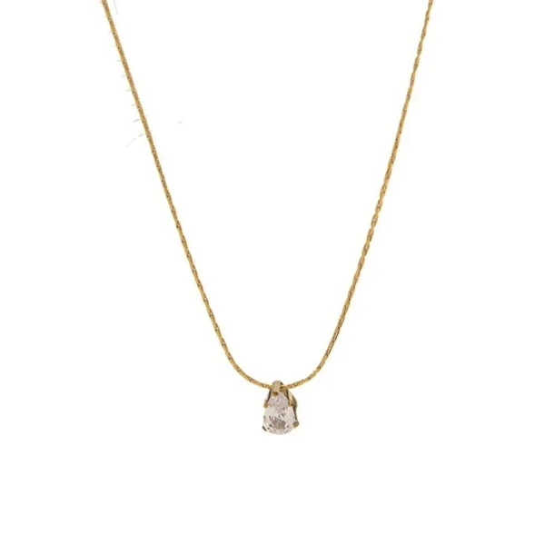 Teardrop CZ and Star Chain Necklace