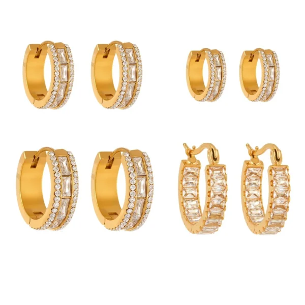 Baguette Pavé Hoop Earrings