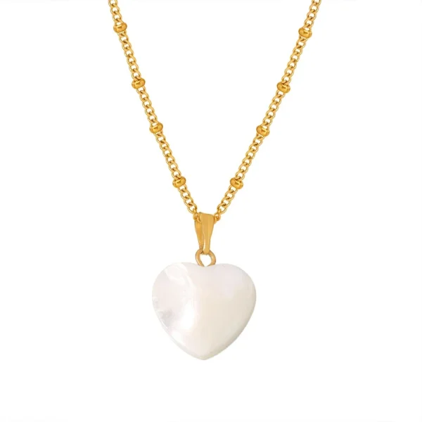 Heart Shell Beaded Necklace