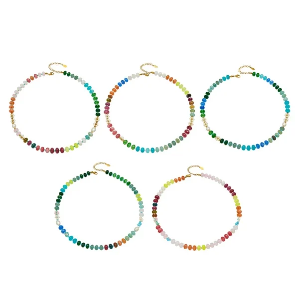 Vivid Mixed-Bead Pearl Necklace