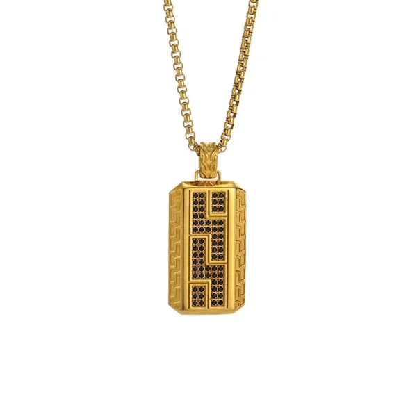 Pavé Tag Pendant Necklace