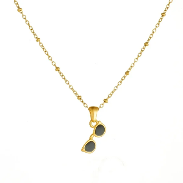 Sunglasses Pendant Necklace with Bead Chain