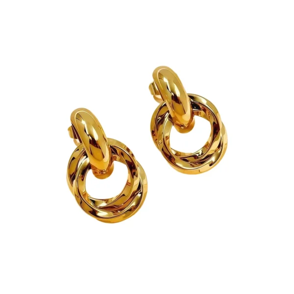Interlocking Rings Drop Earrings