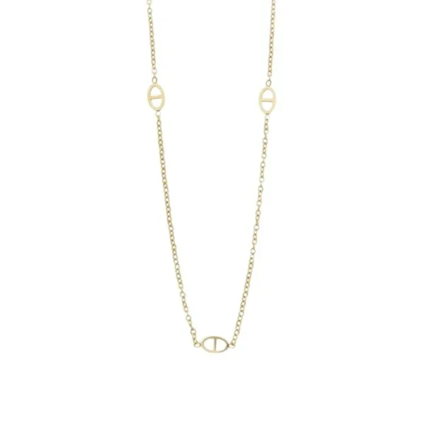 Chain Necklace with Five Barred Oval Stations