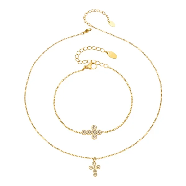 Pavé Cross Chain Jewellery — Choose Your Piece
