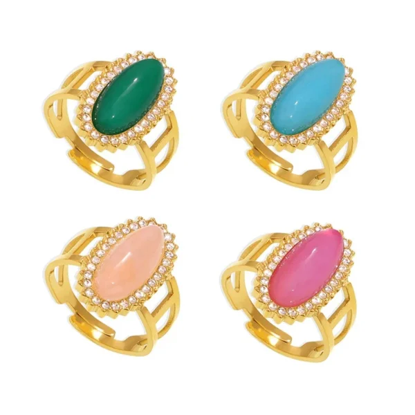 Oval Cabochon Split-Shank Ring
