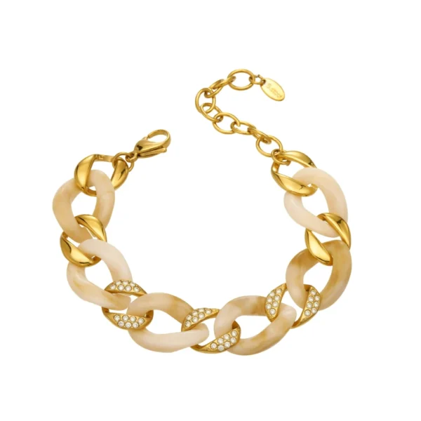 Cuban Bracelet, Resin & Crystal Links