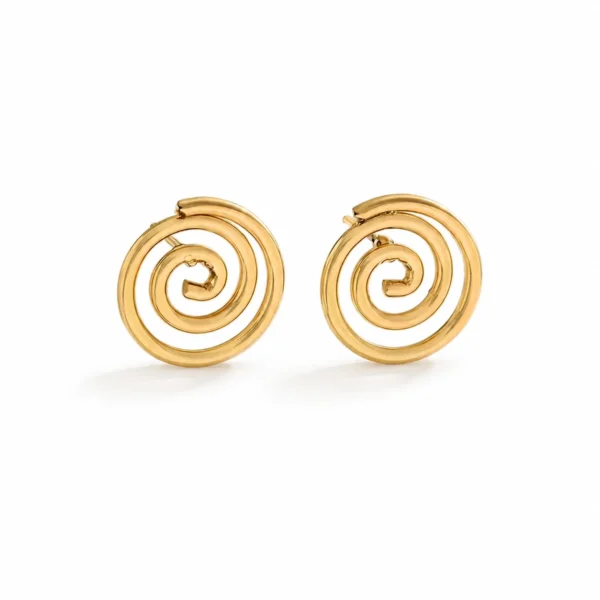 Polished Spiral Stud Earrings