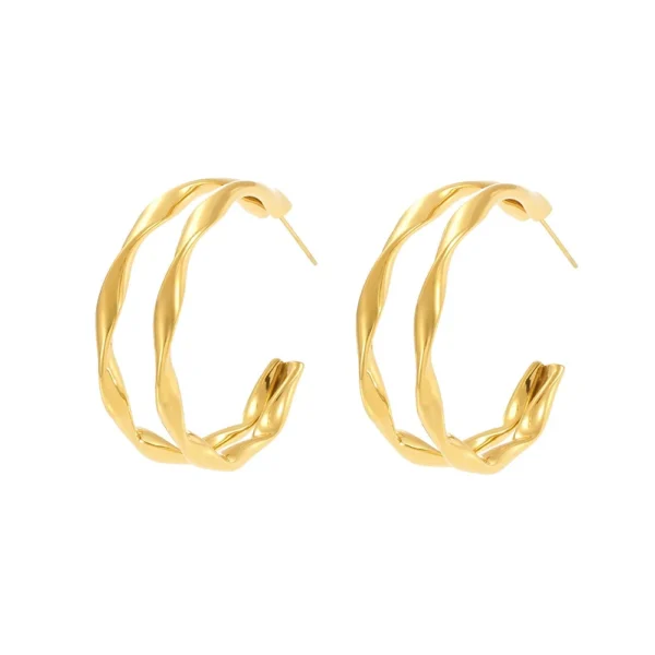 Twisted Double Hoop Earrings