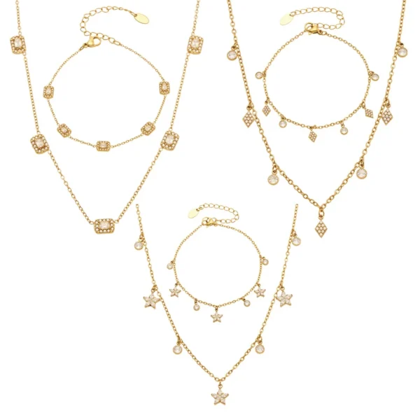 Star Bezel Necklace Bracelet — Choose Your Piece