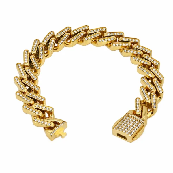 14mm Iced Cuban Link Chain Bracelet
