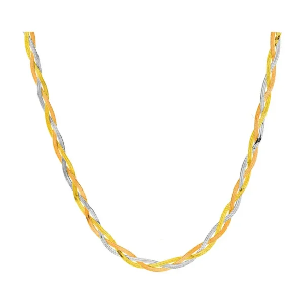 Braided Three-Strand Chain Necklace