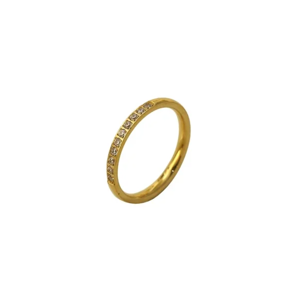 Slim Channel-Set Crystal Band Ring