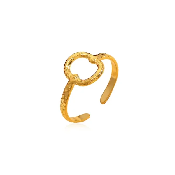 Hammered Oval Open Ring