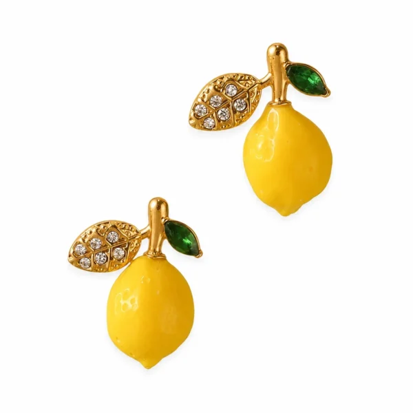 Lemon Daisy Crystal Drop Earrings