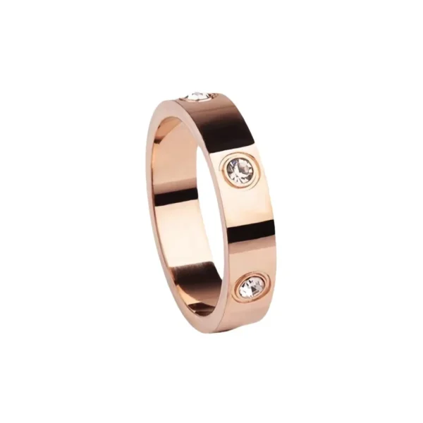 Six Cubic Zirconia Bezel-Set Flat Band Ring