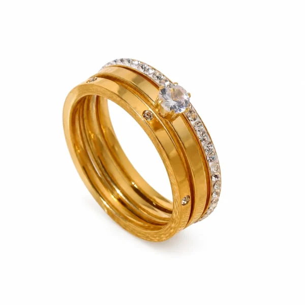 Pavé Trio Cubic Zirconia Ring Set