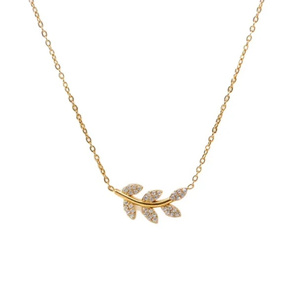 Necklace Leaf CZ Vine