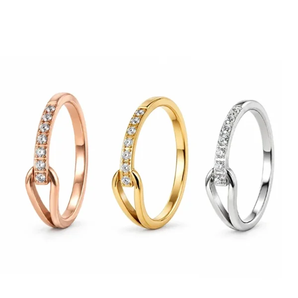 Knot Ring with Pavé Cubic Zirconia