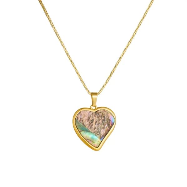 Geometric & Heart Shell-Inlay Necklaces