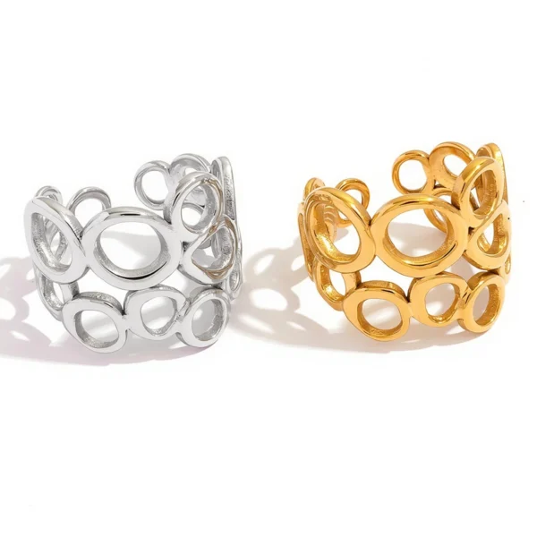 Adjustable Openwork Circle Ring